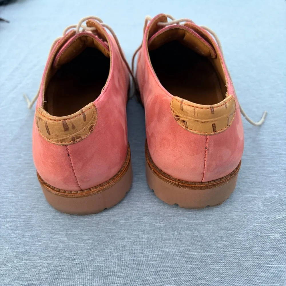 TB Phelps Mens Salmon Pink Nubuck Leather Derby Shoes XL Extralight Sole Size 11